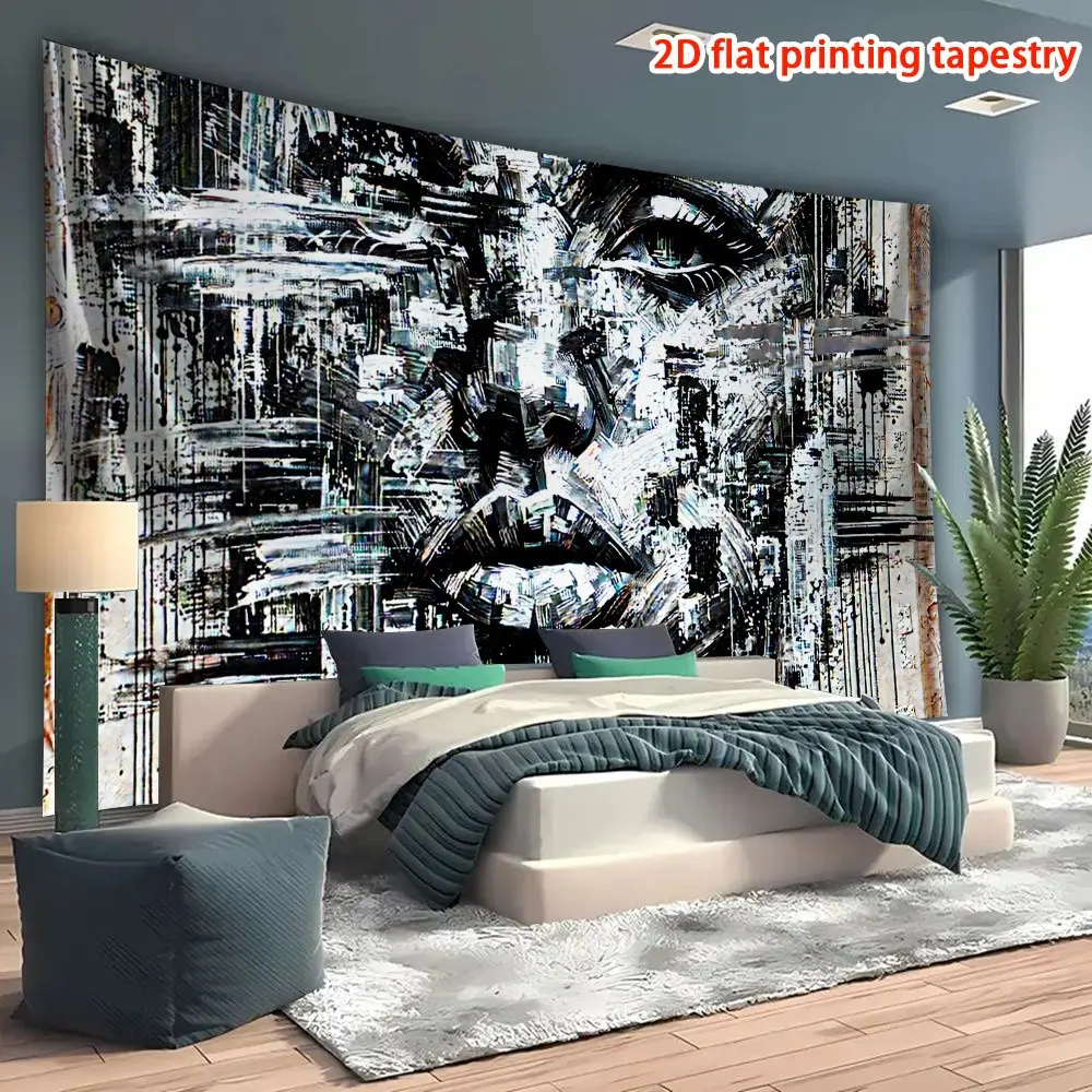 1pc Modern Minimalist Vertical Wall Tapestry - Serene Blue Shadow Suitable for Living Room, Bedroom, Dorm Decor, Vertical Hanging Indoor/Outdoor Decoration with Free Installation Kit, Fabric for Home Party & Celebrations