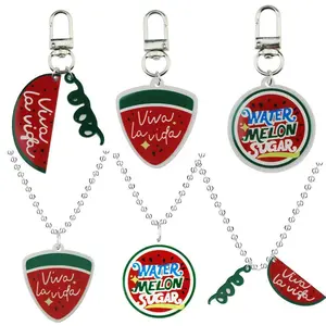 3pcs/set  Acrylic Shining Watermelon Keychain Simulation Viva La Vida Acrylic Key Pendant Summer Fruit Cosplay Phone Chain