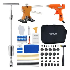 【DealsForYouDays】VEVOR Dent Puller Kit, 61 PCS Paintless Dent Removal Kit with Golden Lifter, Slide Hammer T-Bar, Glue Gun, Auto Body Hail Damage Repair Remover Tools for Car Refrigerator Large Small Door Ding Repair