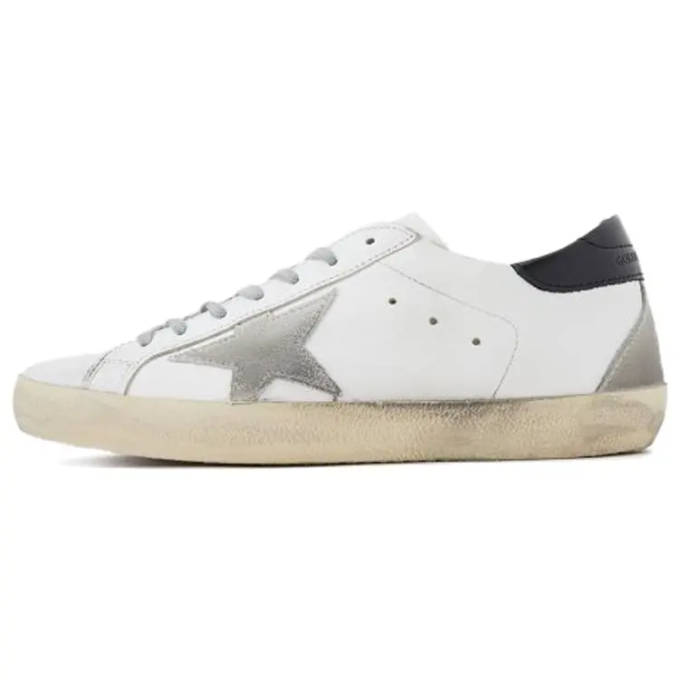 Men's Golden Goose Super-Star Distressed Leather Low-Top Sneakers - White Walking Shoes, Maison Mihara Verifiable Footwear with Global Authentication Credentials