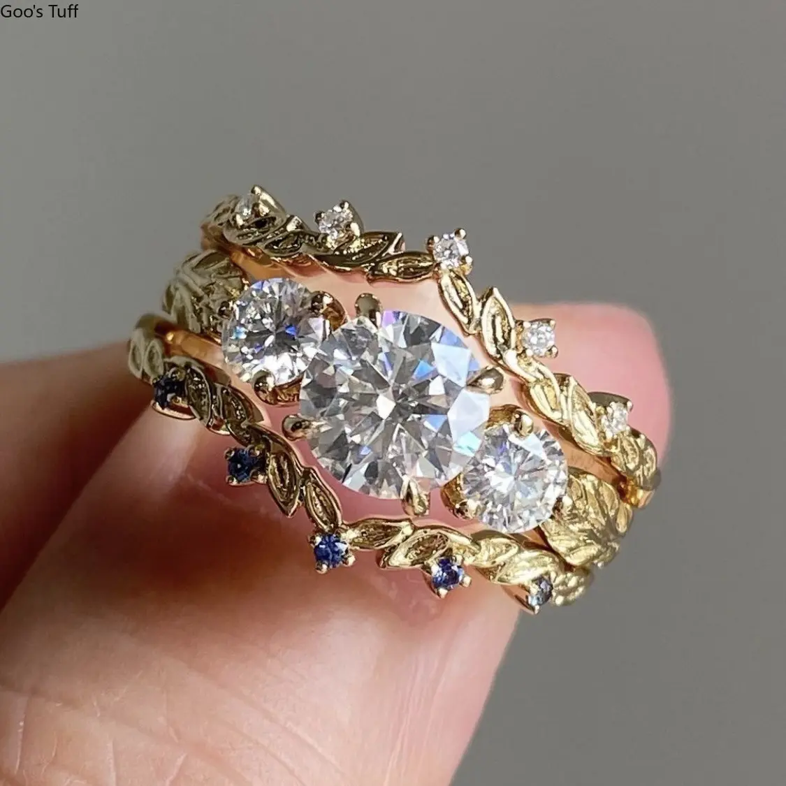 Women's Luxury Micro Pave Leaf Zircon Stackable Ring Set - European-American Style Costume Jewelry for Engagement, Daily Wear