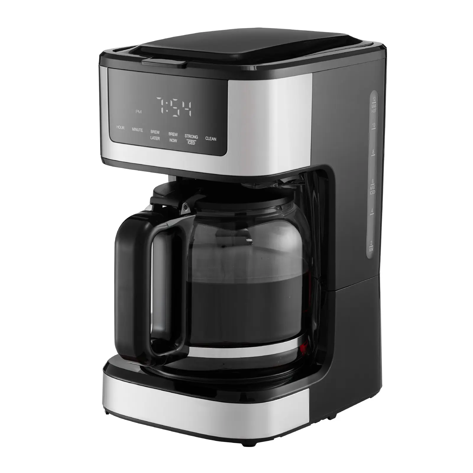 Programmable Coffee Maker, 900W Power, Smart Brew System, 4-Hour Keep Warm Function, 2 Brew Strengths Drip Coffee Machine for Home