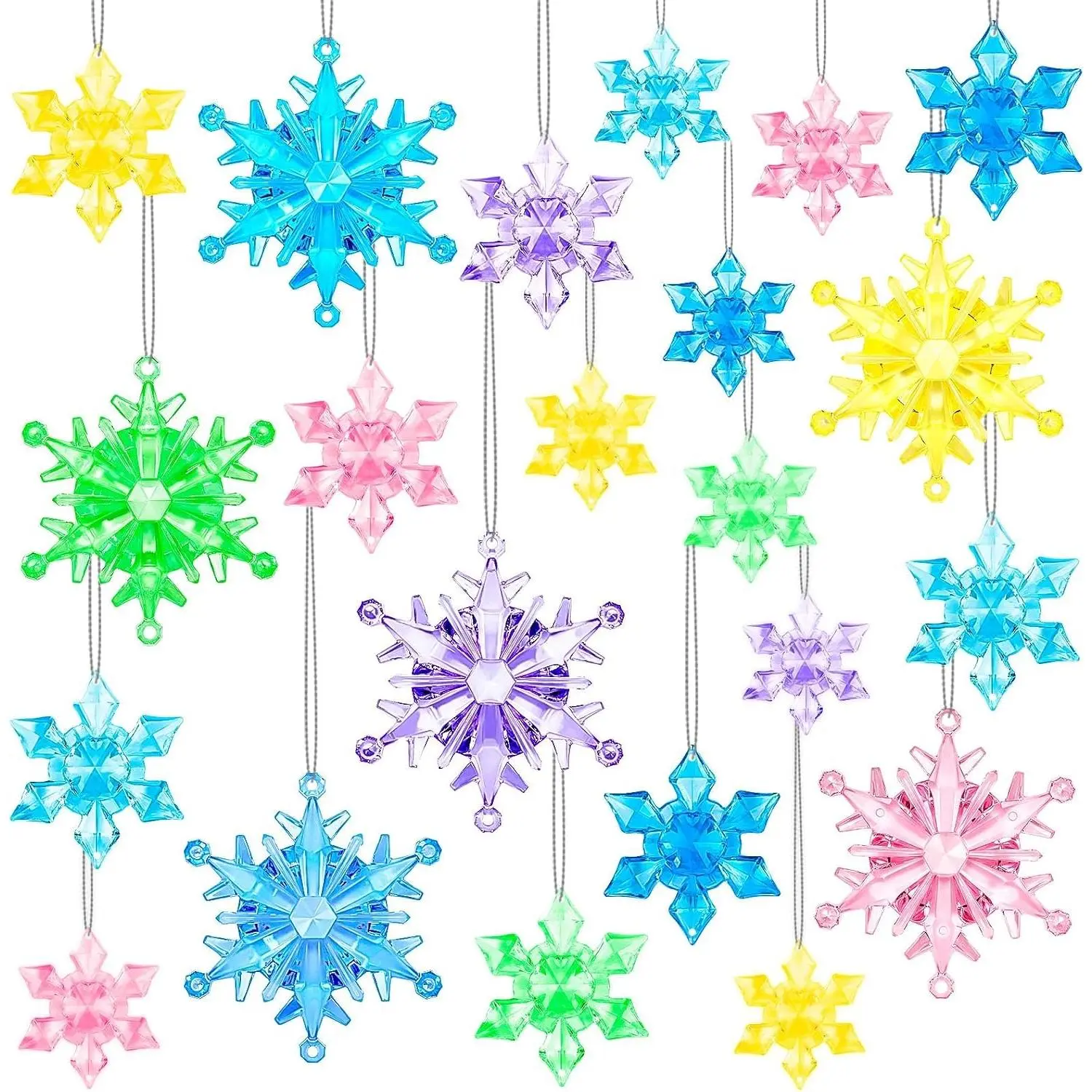 60 count Christmas Winter Snowflake Ornaments Winter Snowflake
