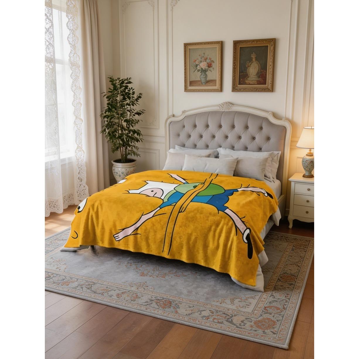 Adventure Time Flannel Blanket, Finn Cartoon Throw Blanket, Soft Cozy Blanket for Sofa Bed, Home Decor, Perfect Gift