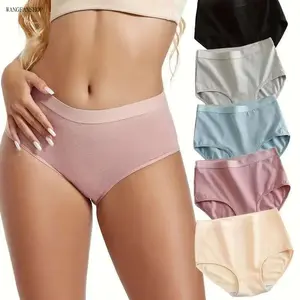 Women Mid Waist Seamless Full Coverage Underwear Panties, Soft Stretch Breathable No Show Laser Cut Briefs, Sweat Resistant Invisible Daily Lingerie for Workout Casual Everyday Wear