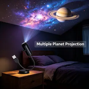 USB Rotating Star Projector Light, RGB Atmosphere Night Lamp, Led Star Lights for Bedroom, Party, Car Decor