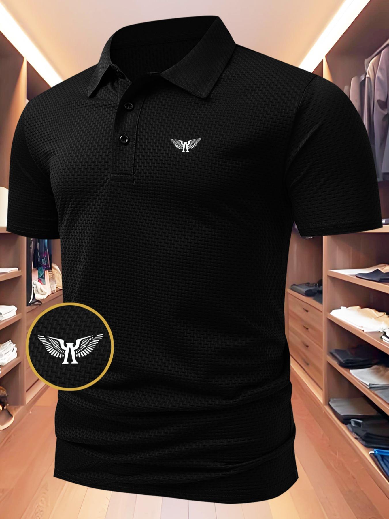 Summer Men's Stylish Print Polo Shirt, Cool and Comfortable Casual Short Sleeve Top, Breathable Lightweight Outdoor Wear in Various Colors