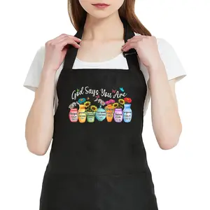 Gods Say You Are  Verses Apron for Women with 2 Pocket Christian  Adjustable Bib Kitchen Cooking Apron