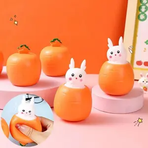 Cheese Mouse Pop Up Squeeze Toys Funny Carrot Rabbit Hide and Seek Fidget Toys Frog Random Color Kids Tricky Doll Kids Gift