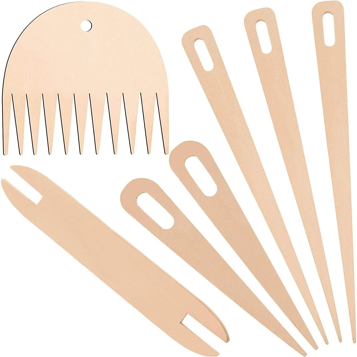 7 count  Hand Loom Stick Set Include 5 count  Weaving Crochet  with Shuttles Weaving Stick and Weaving Comb for Knitted Crafts DIY