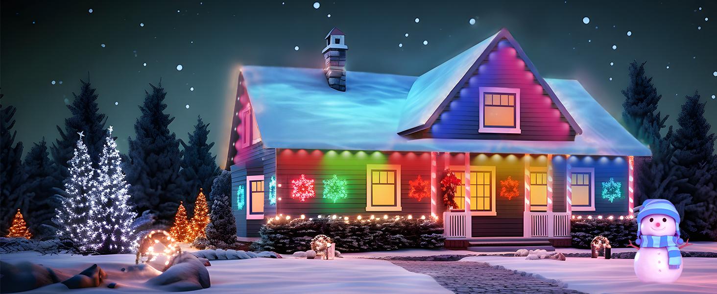 DAYBETTER Permanent outdoor lights smart app remote, RGB + IC smart eaves lights IP67 waterproof, year-round house roof outdoor lighting for Halloween Christmas party, holiday, 60LEDs, 100ft DAYBETTER Permanent outdoor lights smart app remote, RGB + IC smart eaves lights IP67 waterproof, year-round house roof outdoor lighting for Halloween Christmas party, holiday, 60LEDs, 100ft