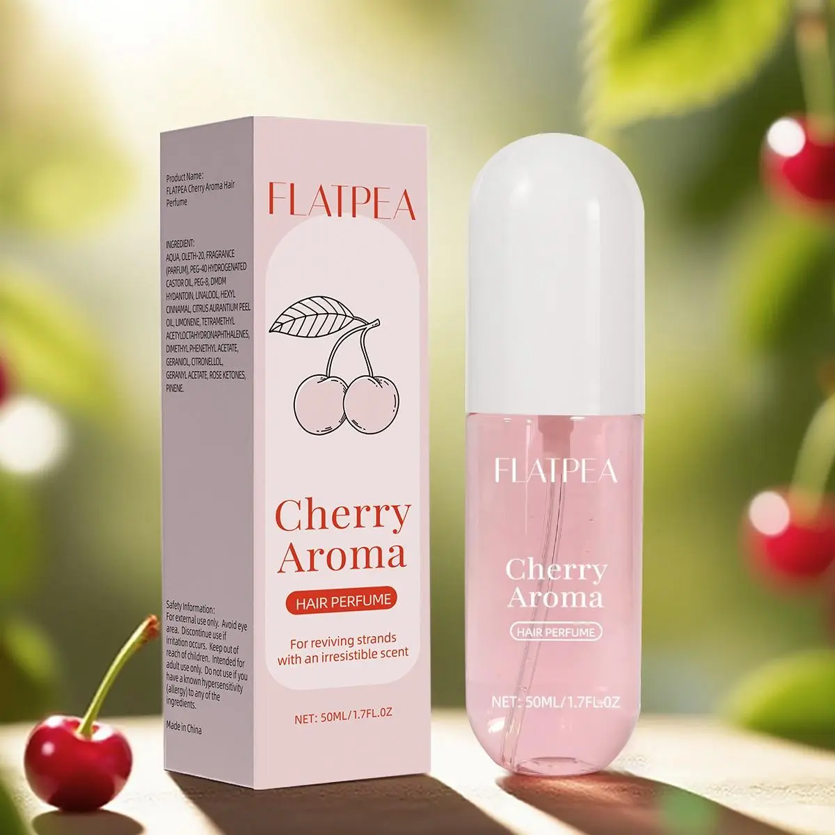 Women's Cherry Fruit Scented Perfume, Non-Irritating, Long-Lasting, Natural Freshness, Alcohol-Free, 50ML, Daily Use, daily wear fragrance, Date Night, Birthday Gift