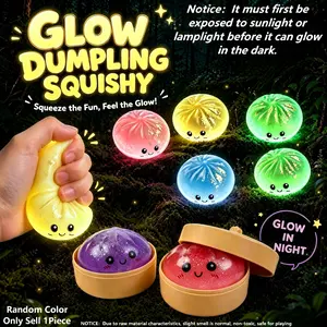 Glowing Dumpling Blind Box Squishy Toy, Realistic Food Slow Rebound, Soft Stress Relief Toy, Desktop Decoration, Unisex Gift, Slow Rising Squishies