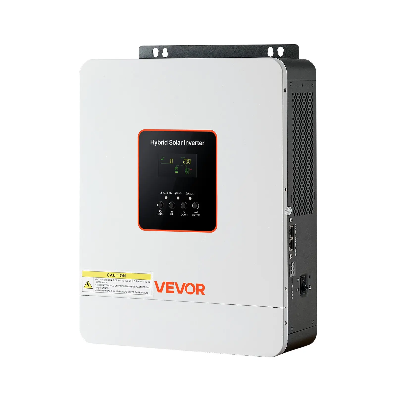 VEVOR 3000W Hybrid Solar Inverter - 24V DC to 230V AC Pure Sine Wave, 3000w power, Built-in 80A MPPT Solar Controller (mppt controller), AC Conversion, Compatible with Lead Acid/Lithium Batteries, for Home/Off-Grid Use (off-grid use), Sheet Metal