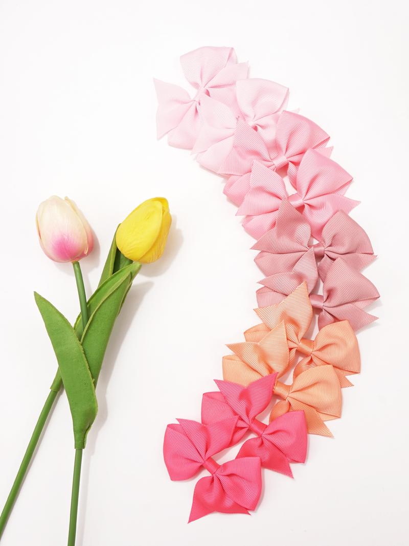 Minimalist Solid Color Bow Design Hair Clips, 30pcs/set Cute Bow Decor Hair Clips, Colorful Hair Accessories for Girls, Fashion Hair Accessories for Kids