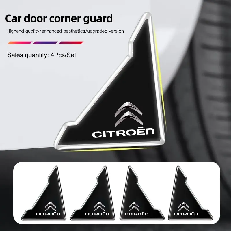 4PCS Car Door Anti-collision Corner Protectors Stickers For Citroen C4 C3 C5 C6 C1 C2 Celysee Aircross Picasso Cactus Berlingo Saxo Grand
