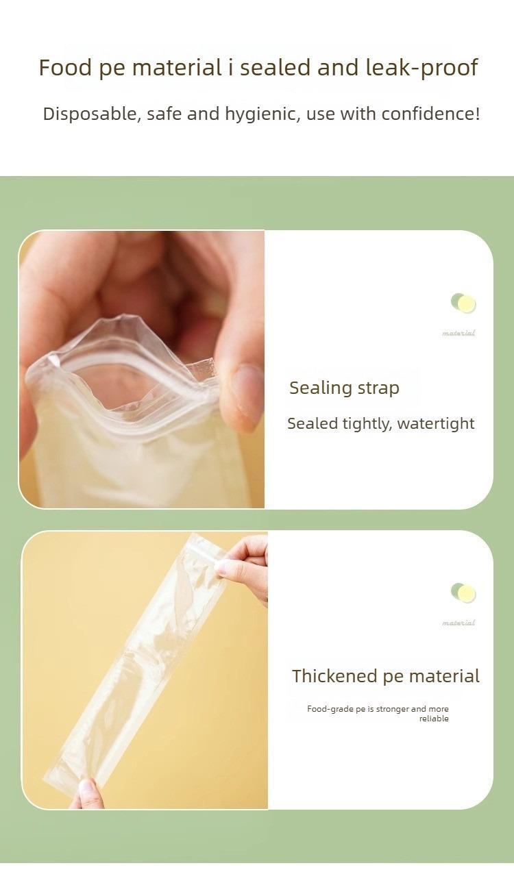 50/100 PCS Disposable DIY Ice Bag/Mold for Popsicles & Shaved Ice, Food-Grade Self-Sealing Bags