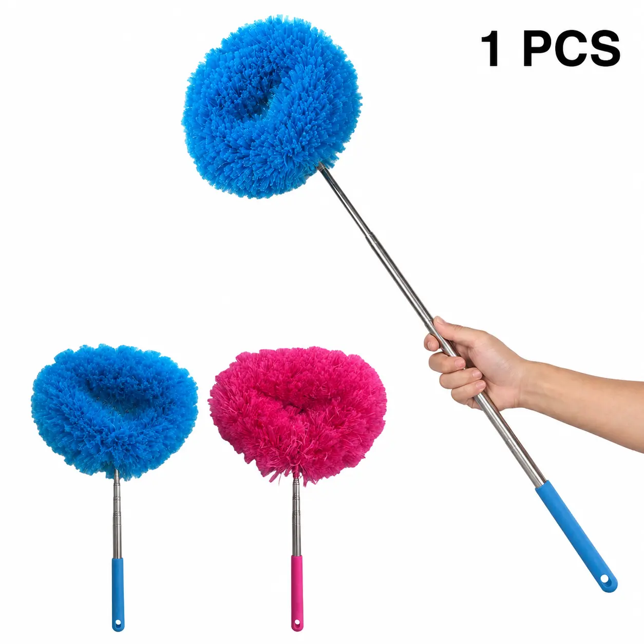 Microfiber Ceiling Fan Duster with 76cm Extendable Handle, Durable & Reusable Dust-Locking Cleaning Tool for High Ceilings & Hard-to-Reach Spots, Convenient Packaging