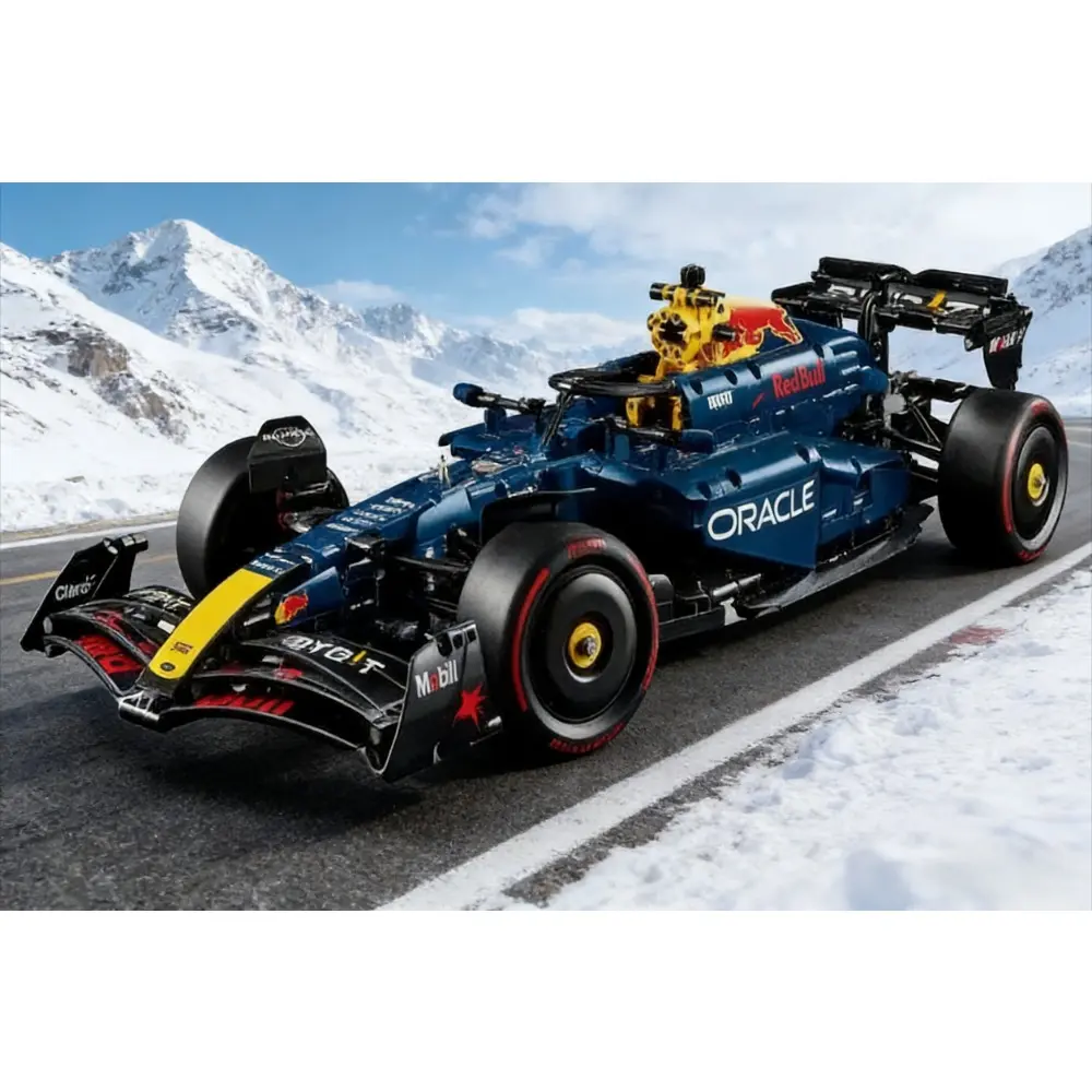 Building block model toy, Red Bull F1 series race car building blocks with 1639 pieces, suitable as a birthday gift for boys