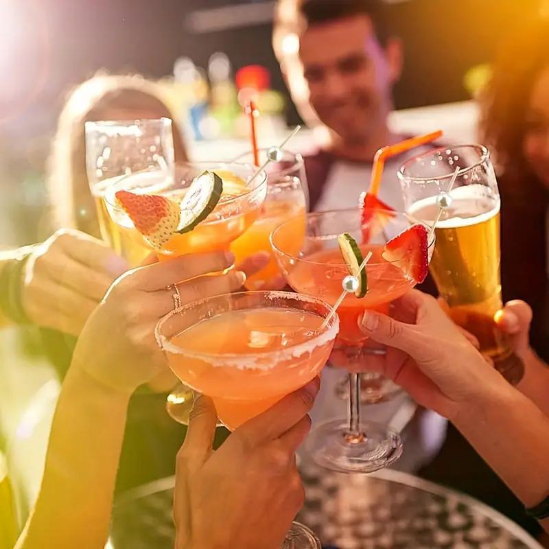 Bamboo Fruit Stick (100pcs), Faux Pearl Decor Cocktail Stick, Party Dessert Stick, Disposable Food Stick for Party, Festive & Party Supplies, Party Accessories, Disposable Cocktail Sticks