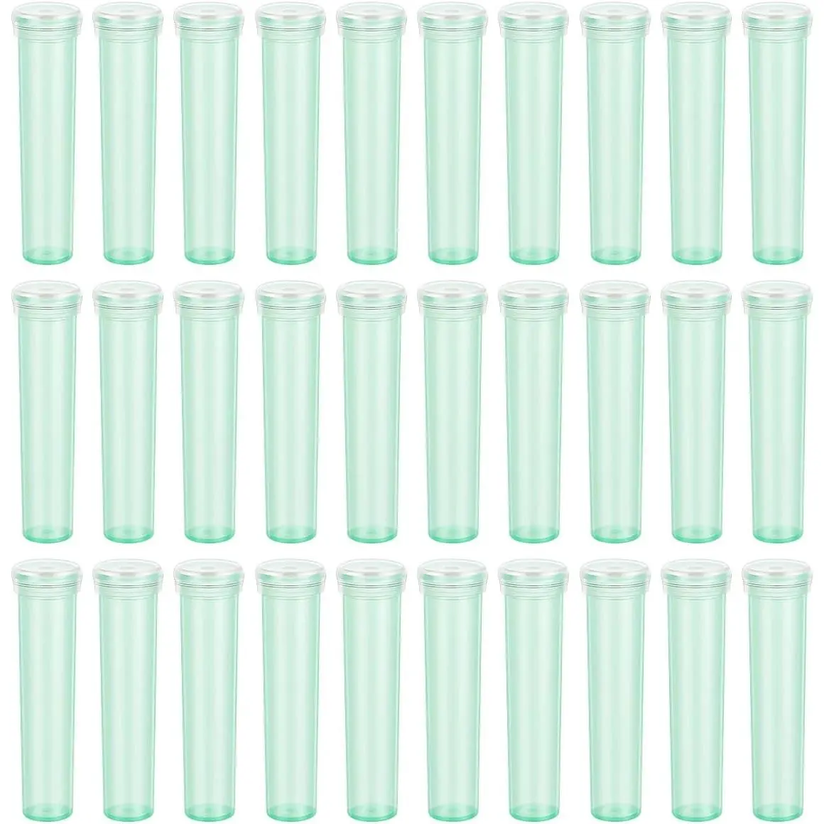 Vials for Flower Arrangements 2.8 Inch Floral Water Tubes Plastic Floral Vials with Caps (Green, 30 Pack)