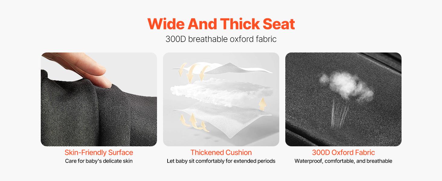 VEVOR  Wagon Stroller for 4 Kids, Push Pull Quad Collapsible Stroller with Adjustable Handle, 5-Point Safety Harness & Removable Canopy, 4-Seater Stroller Wagon for Camping, Black (330LBS Loading)