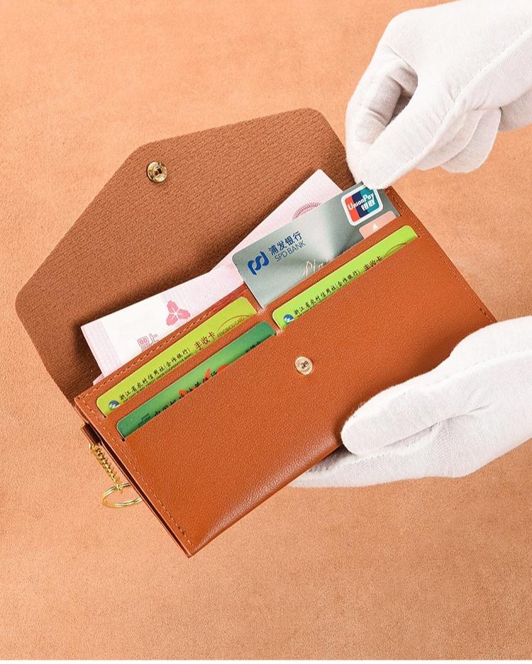 Women's Leather Wallet Clutch - Multi-Card Slot Purse with Snap Closure Card Holder for Phone, Cash & Cards, Portable Wallet for Daily Outings & Casual Styling