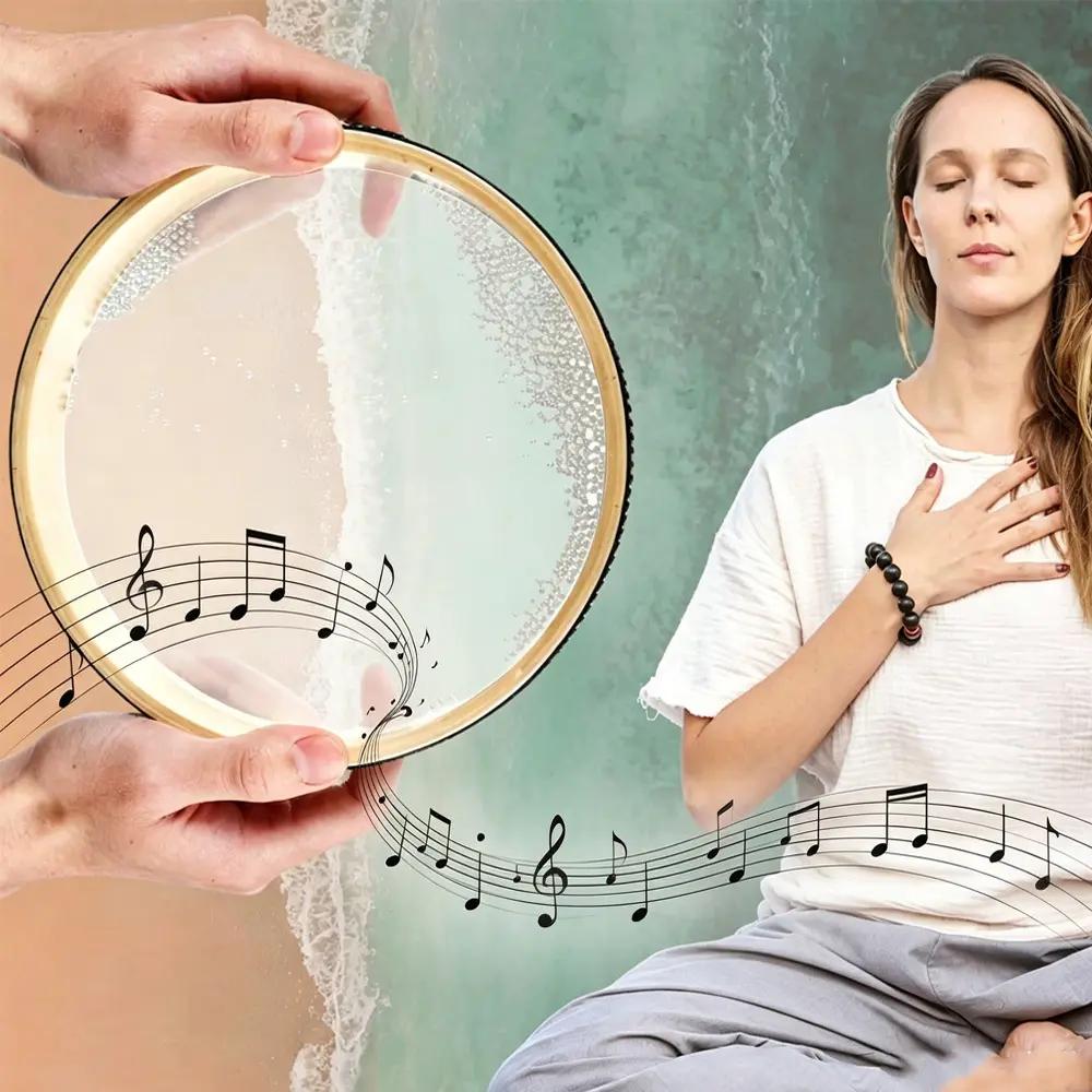 1 PC Wooden Sea Sound Wave Drum, Portable Percussion Instrument For Yoga And Meditation Sessions, Ideal Musical Prop For Various Indoor And Outdoor Event Gatherings