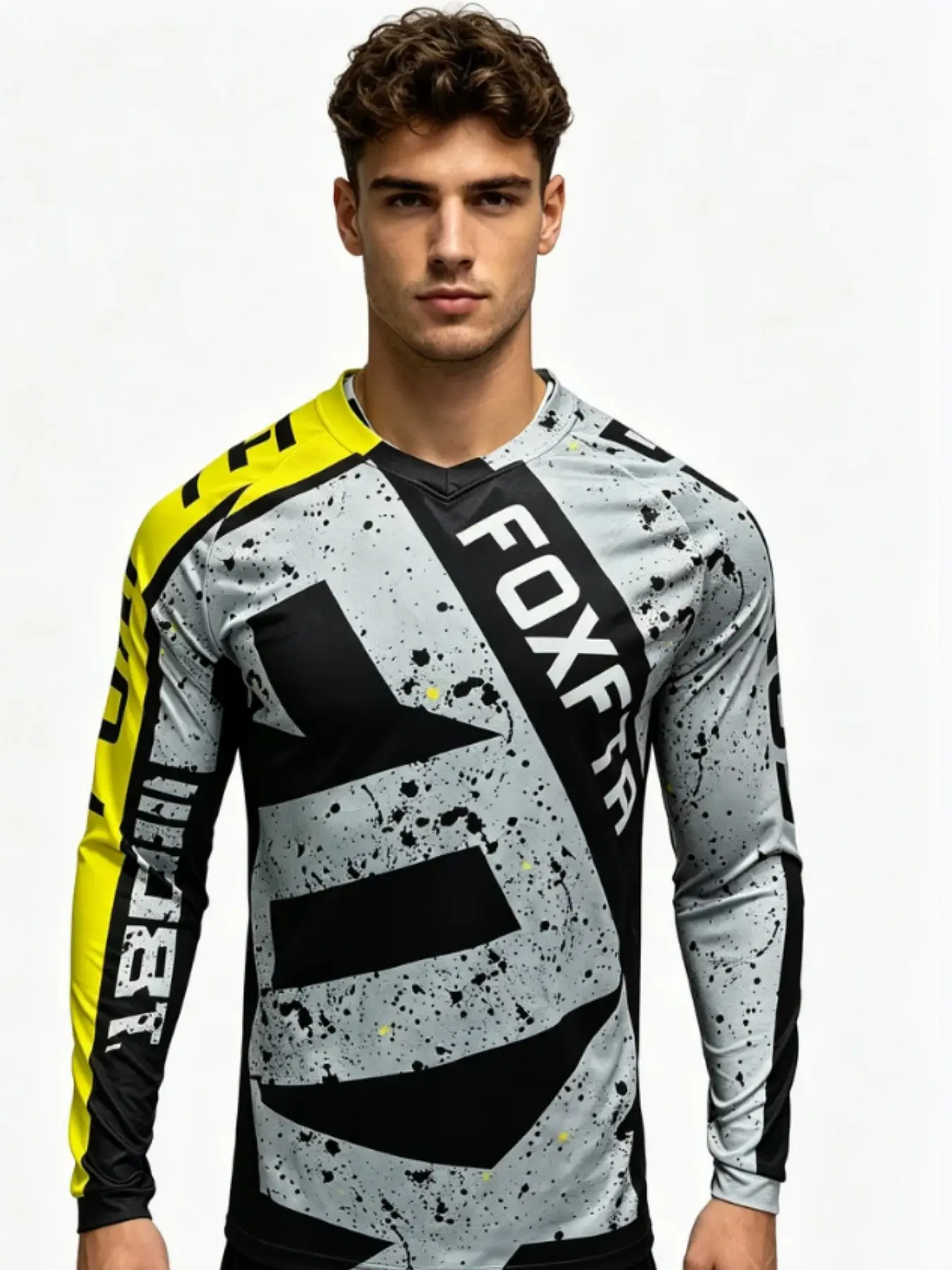 Men's 2026 Long Sleeve Jersey, Fast-Dry Breathable Off-Road DH Downhill, ATV Motorcycle Cycling Sports Wear Racing Athletic Top, Sports Jersey