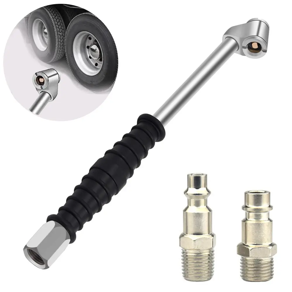 Double-Head Tire Inflation Valve, Air Pump Clamp Disk, Extension Tube for Air Gauge, Durable Iron Material, Essential Car Accessory, Fitment, Installation