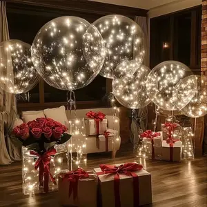 10-Pack LED Transparent Glow Balloons, No Internal Power Included, Perfect for Anniversary, Wedding, Birthday, Party Decorations
