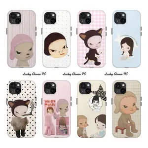 Kawaii Funny Yoshitomo Nara Phone Cases For iPhone 17 16 15 14 13 12 11 Promax Pro Max Plus Air Tough Glossy Shockproof 2-IN-1 Protective Cover Best Gifts of Christmas Halloween Birthday Valentine
