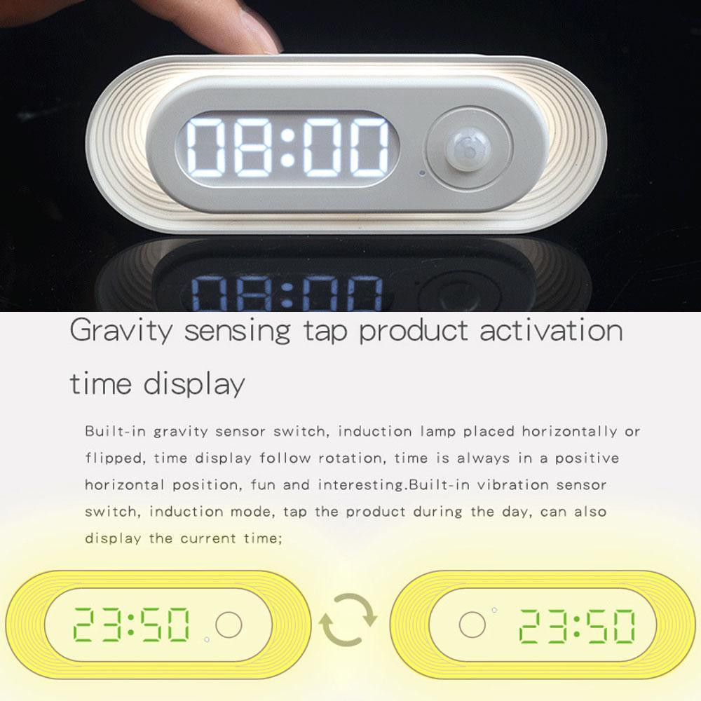 Magnetic LED Clock, Style Home Wall Light, Human Body Sensor Lamp, Smart Night Light, Gravity Induction Lamp, Christmas Gift