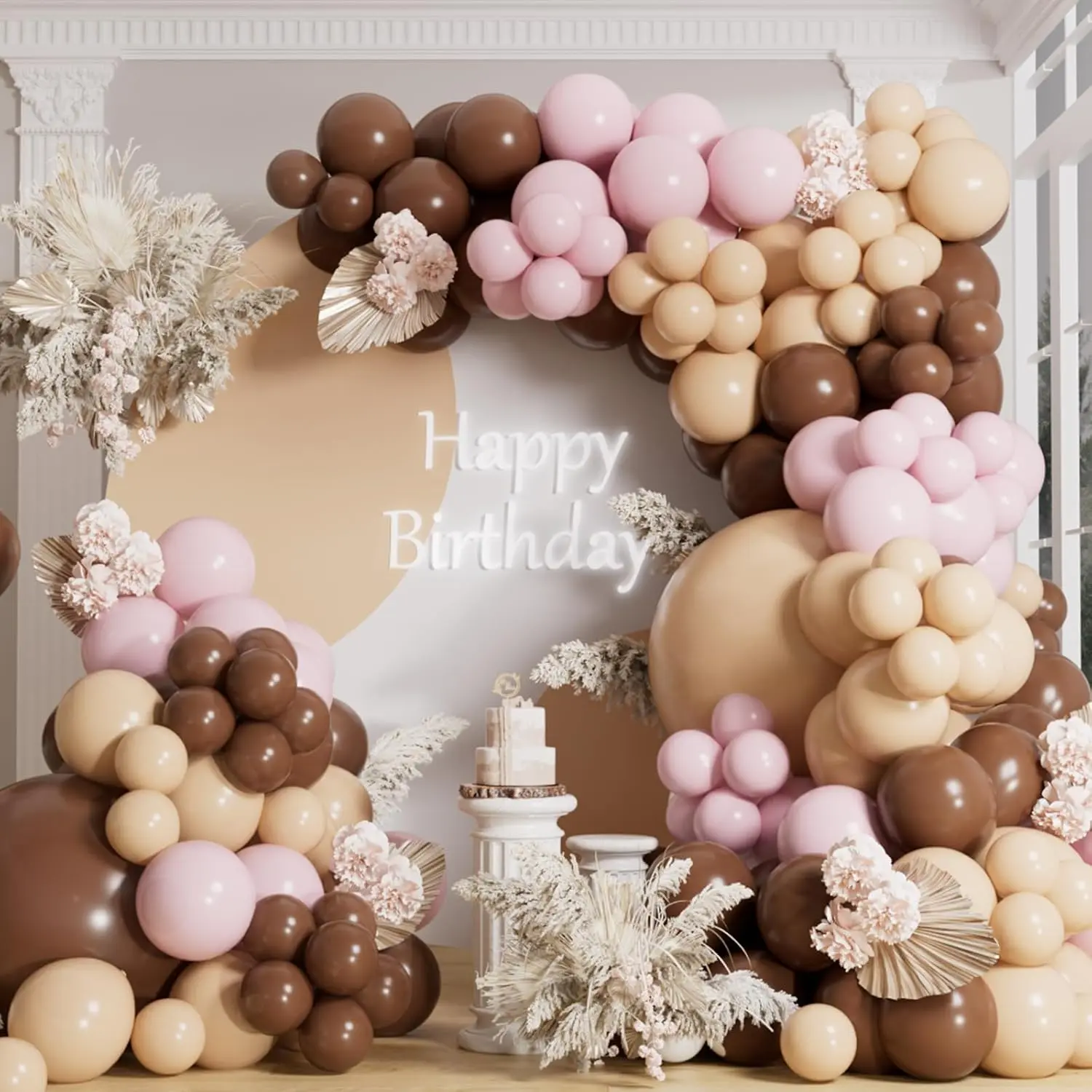 Brown Balloon Arch Kit 155 count Light  Beige Balloons | Coffee Brown Balloons Garland for Birthday Graduation Neutral Woodland Anniversary Teddy  Shower Theme Party Decoration