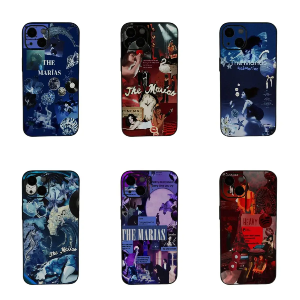 The Marías Submarine & Cinema Track Album Art 2-In-1 Drop-Resistant Phone Case - Shockproof Protection for iPhone 17-12, Pro Max, Pro Plus, Samsung S26-S22 - Fan & Music Lover Gift