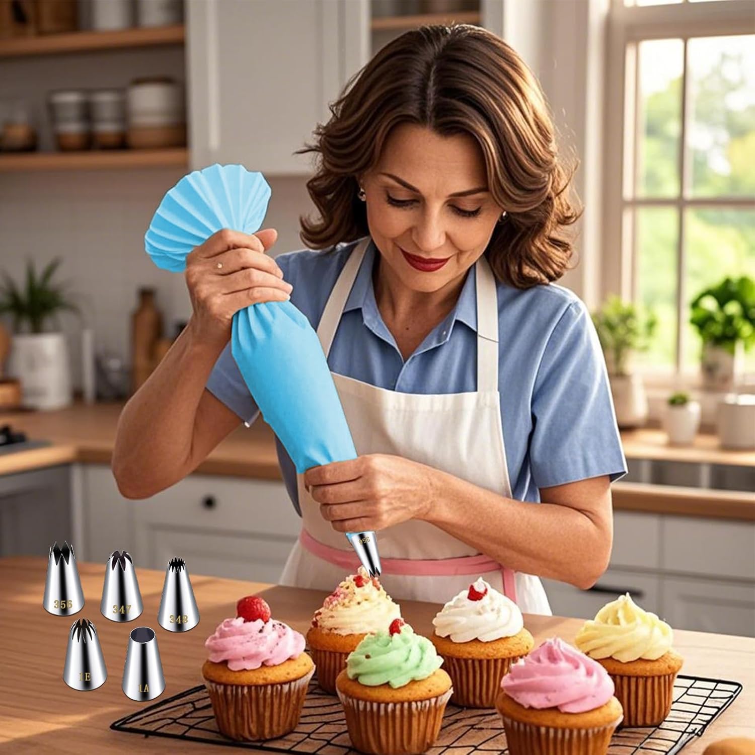 Large Piping Tips Set, Stainless Steel Cake Decorating Tips, Large ...