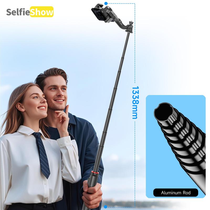 SELFIESHOW Multifunctional Stabilizer Tripod Selfie Stick, Face Tracking Selfie Stick with Remote Control, Camera Stand, Adjustable Selfie Accessories, Gimbal Stabilizer, Tripod Standing Photo, Black