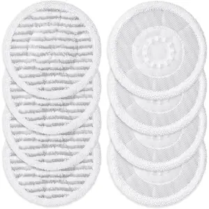 8 Pack Steam Mop Pads Compatible with Shark S8201 S8001 S7001 S7201 S7005 S7000 Series, S7000AMZ S7001TGT– Microfiber Replacement Scrub Pad, All-in-One Reusable Cleaning Refills for Hard Floor