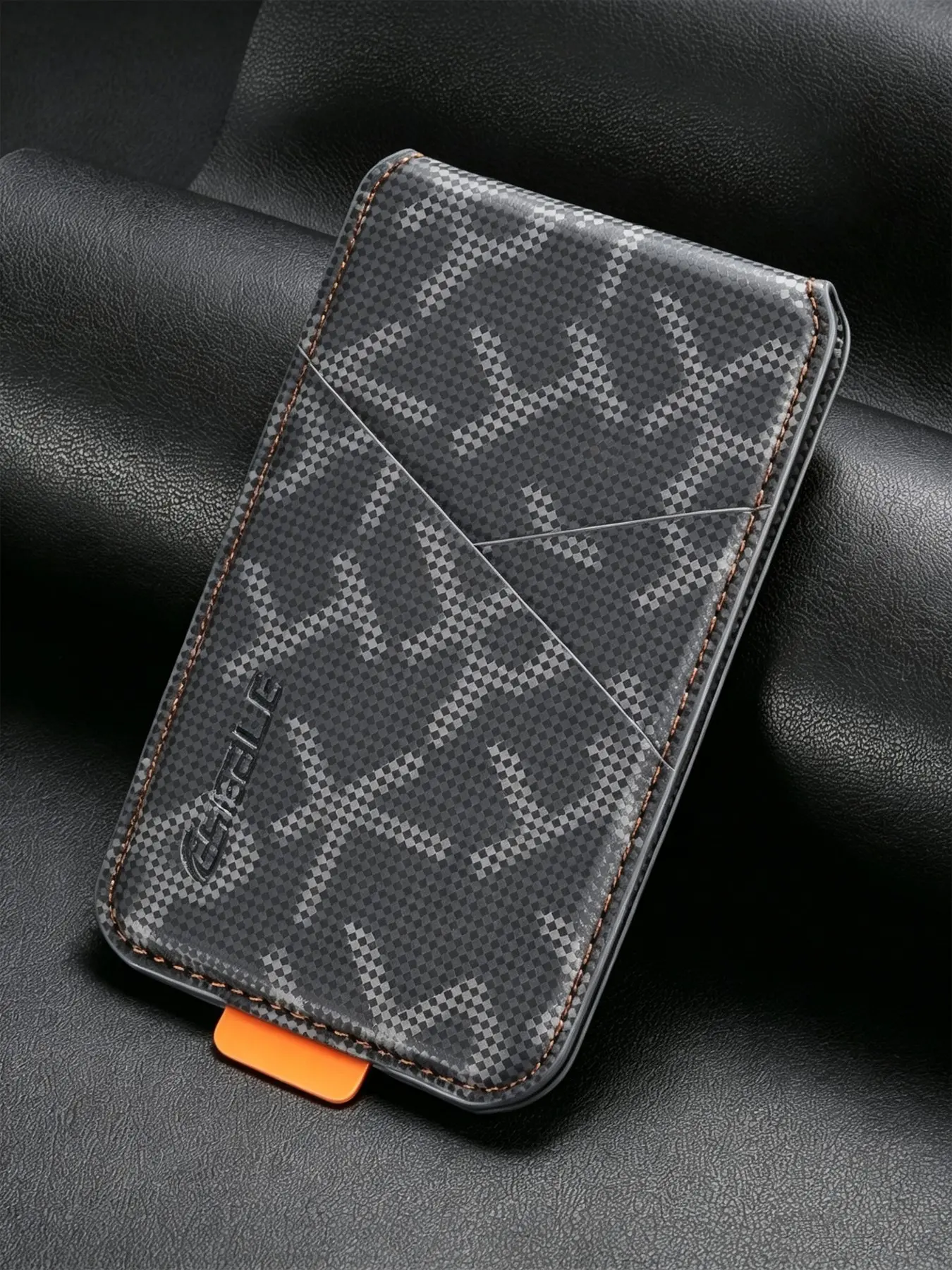 Men's Slim Magnetic Mini Card Wallet, Vintage Full Print Design, Portable Pocket Credit Card Holder, Compatible with iPhone 13 14 15