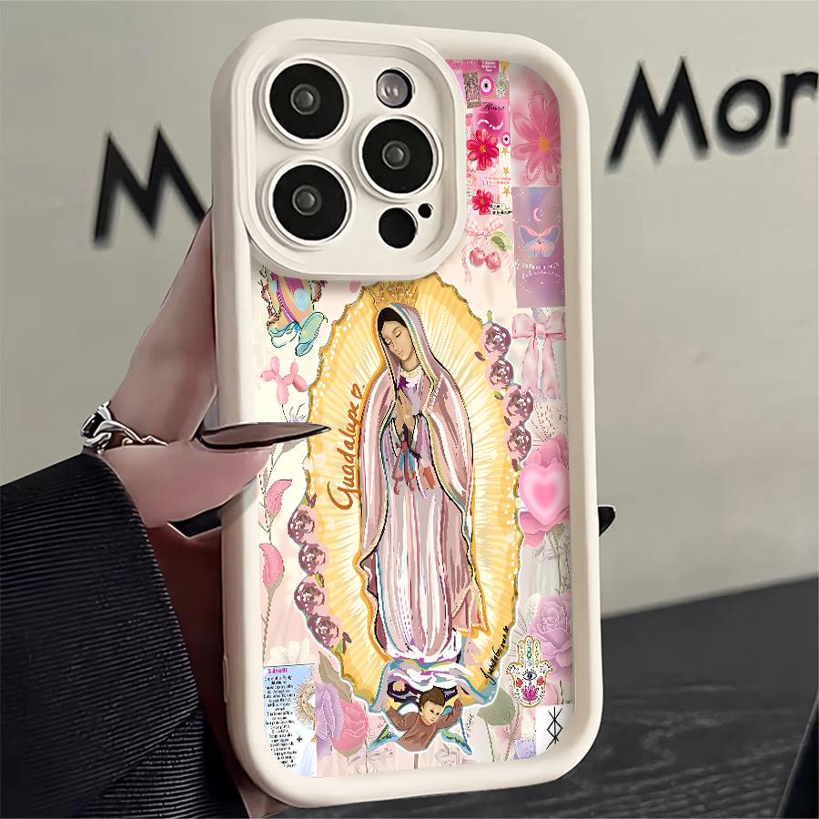 Phone Case: 1pc Religious Art Flower Pattern Phone Case Suitable for Apple iPhone 17 E Air Pro ProMax iPhone16 15 14 Plus 13 12 Mini 11 X XS XR Antidrop Phone Case Camera Protection Phone Case Light Luxury Style Elegant Can