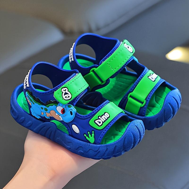 Cool Summer Sandals for Boys, Stylish Dinosaur Designs, Comfortable for The Beach, Perfect for Students