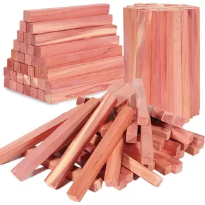 100PCS Cedar Blocks for Clothes Storage, 100% Aromatic Red Cedar Wood Sticks Chips for Closet, Wardrobe, Drawers (50 Cedar Sticks)