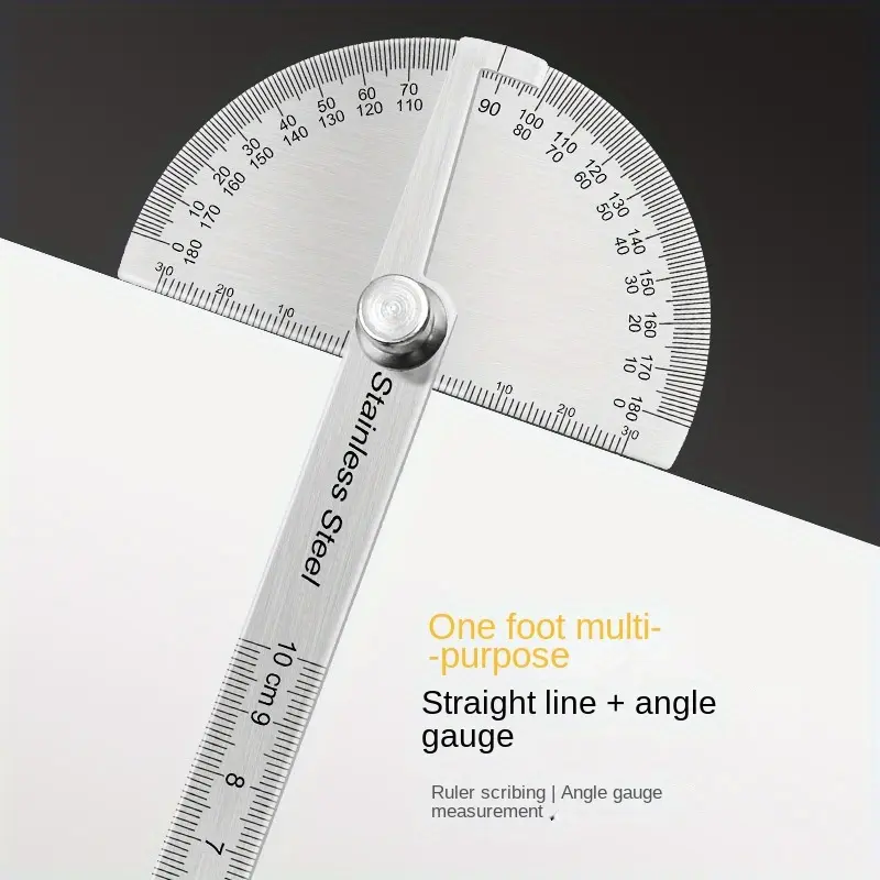 1 pc High-precision Protractor, fine crafted with precise scales. Lightweight and portable, perfect for woodworking beginners and daily measurement tasks.