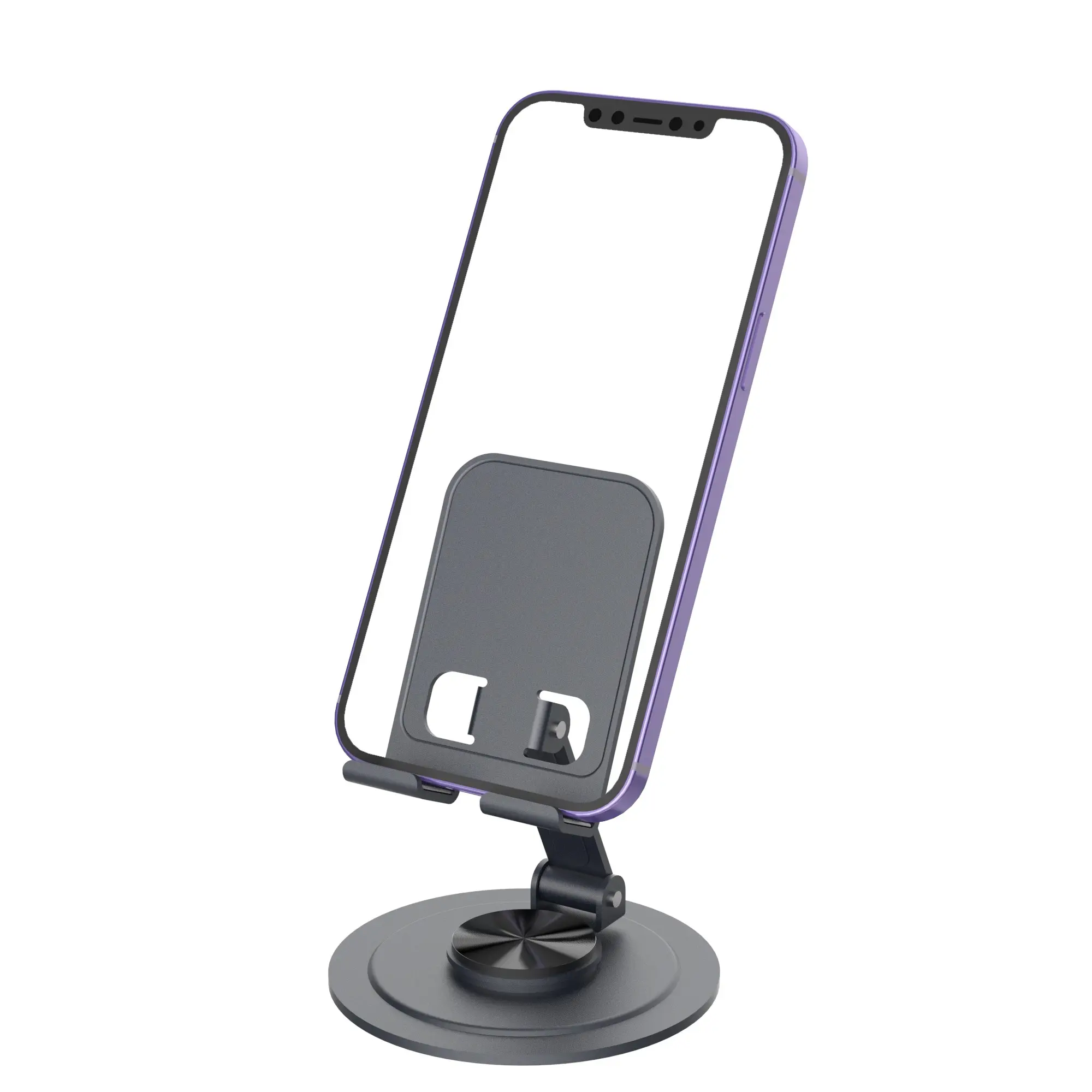 360° Rotating Cell Phone Stand, Portable Foldable Phone Holder for Office Desk, Adjustable Tablet Stand for All Phones iPhone iPad Nintendo Switch