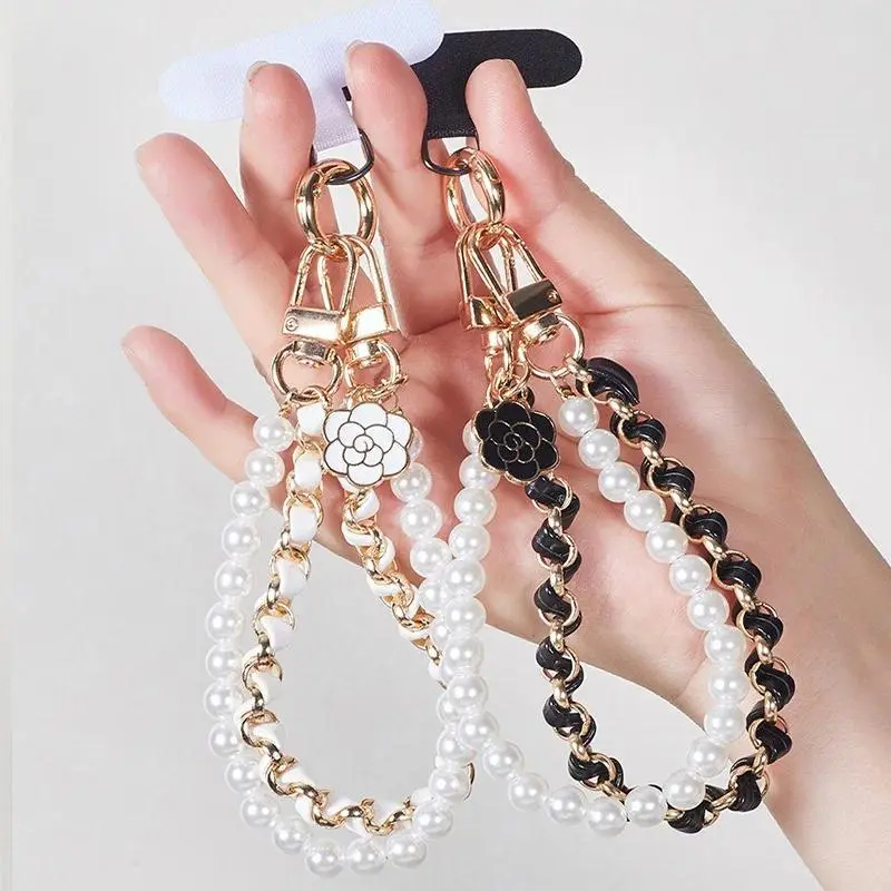 Anti Loss Doll Hang Pearl Necklace Universal Mobile Phone Lanyard Cell Phone Wrist Strap Cell Telephone Chain Beads SJGS19