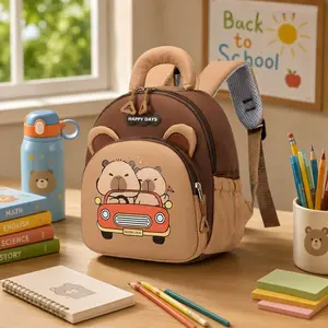 Waterproof Lightweight Capybara Cartoon Backpack, Spacious Unisex School Daypack, Trendy Animal Print Bag for Daily School, Sports, Hiking & Outdoor Activities