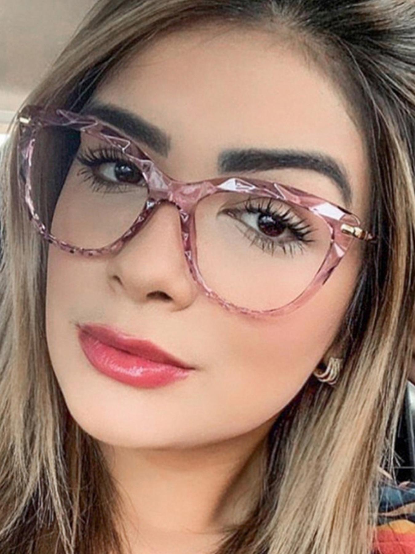 Unisex Minimalist Cat Eye Frame Eyeglasses, Blue Light Blocking Eyeglasses for Everyday Use, Fashion Accessories for Daily Life for Women & Men