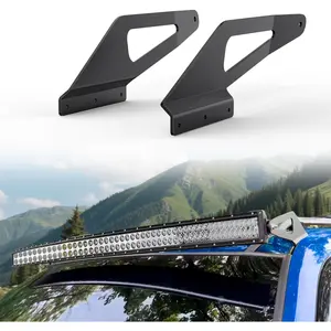 Nilight CNC Formed and Pressed Iron Alloy LED Light Bar Brackets, 50-in Upper Windshield Roof Cab Mounts with Smooth Stable Hold, Electrophoresis Process Durable Rivet Fit for Jeep Grand Cherokee ZJ 1993-1998