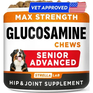 Advanced Glucosamine Chondroitin Joint Supplement for Dogs, Hip & Joint Pain Relief Chews for Large Small Breeds & Senior Dogs, Bacon Flavor, 120Ct