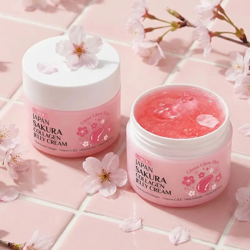 Japanese Sakura Collagen Jelly Cream, Moisturizing & Hydrating, Skin Care Cream Specially Designed for Dry Skin, Moisturizer